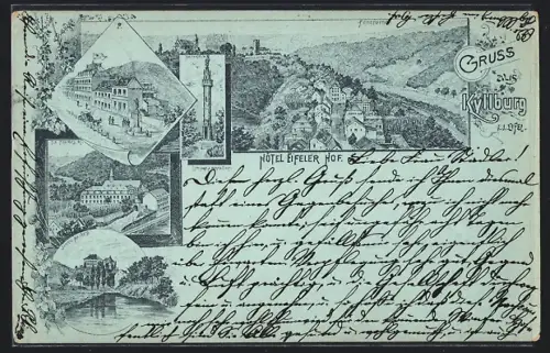 AK Kyllburg i. d. Eifel, Hotel Eifeler Hof, Schloss Malberg