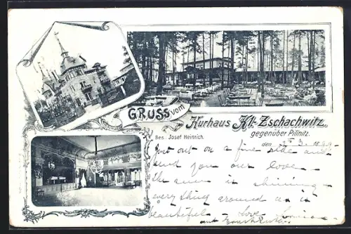 AK Kleinzschachwitz, Hotel Kurhaus und Garten