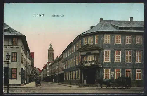 Goldfenster-AK Einbeck, Marktstrasse Ecke Altendorfer Strasse mit Kolonialwarengeschäft