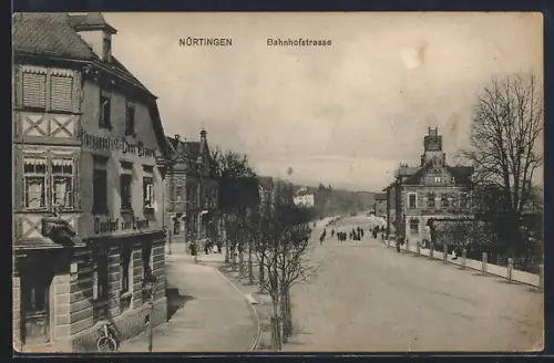 AK Nürtingen, Gasthof zum Löwen an der Bahnhofstrasse
