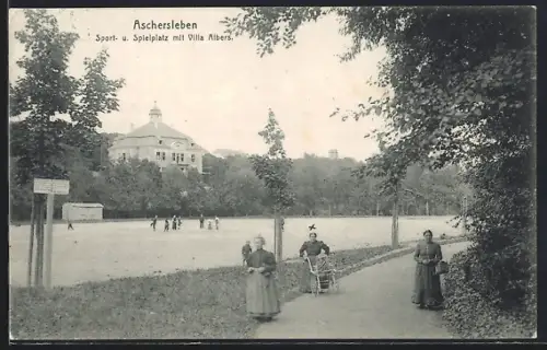 AK Aschersleben, Sport- und Spielplatz mit Villa Albers
