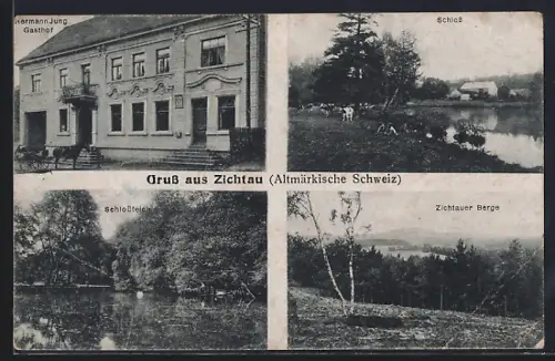 AK Zichtau, Gasthof Hermann Jung, Schloss