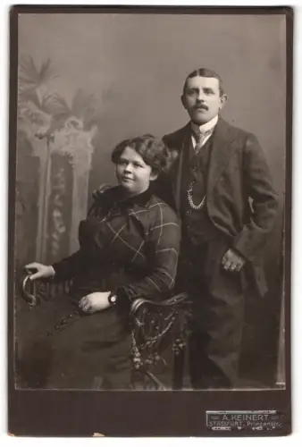 Fotografie A. Keinert, Stassfurt, Prinzenstrasse 10, Bertha Beghte und Robert Aghte