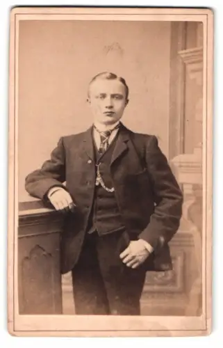 Fotografie H. Nebbien, Oldenburg, Eleganter junger Mann in Anzug