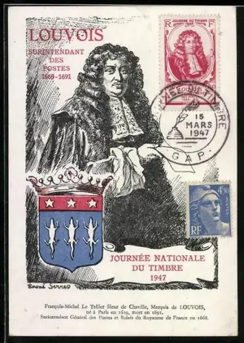 AK Timbre, Journée nationale, Louvois, Surintendant des Postes 1668-1691