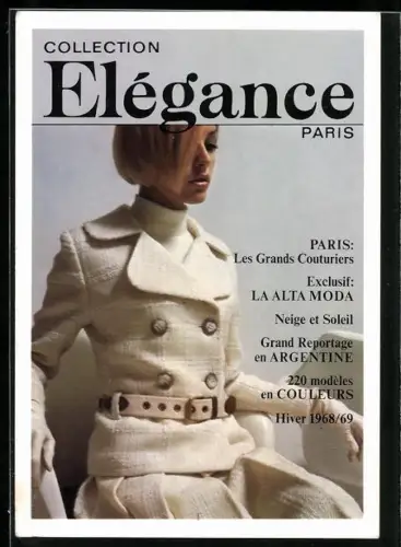 AK Paris, Collection Elégance, Model in weissem Kostüm