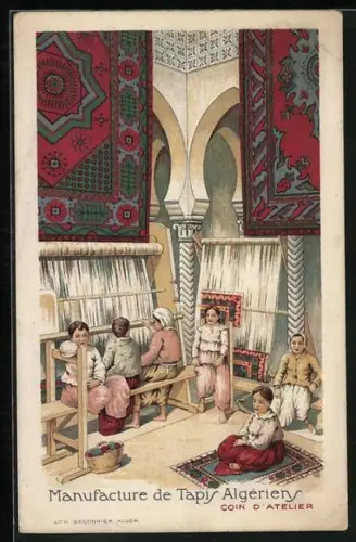 AK Manufacture de Tapis Algerien, arabische Teppichknüpfer