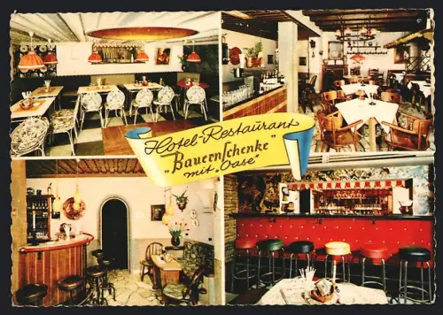 AK Wuppertal-Elberfeld, Hotel-Restaurant Bauernschenke, Bes. L. u. W. Reinhold, Innenansichten