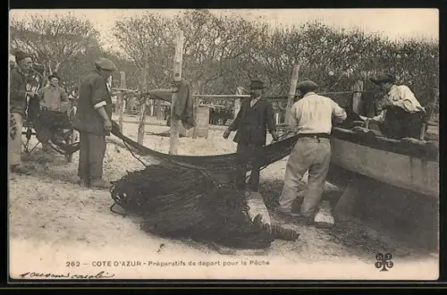 AK Cote d`Azur, Préparatifs de depart pour la Peche