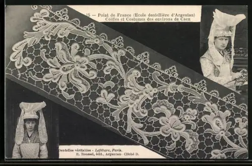 AK Argentan, Frauen mit geklöppelten Hüten