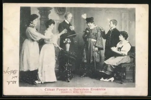 AK Cölner Possen- u. Burlesken Ensemble, Gruppenbild