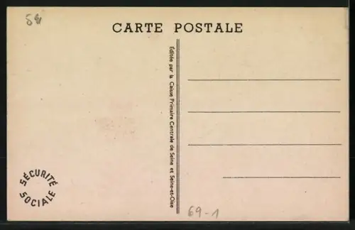 AK Mädchen beim Spiel mit Ball in Licht und Luft, Sécurité Sociale