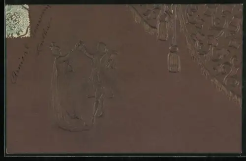 Präge-AK Ein feines Paar beim Tanz