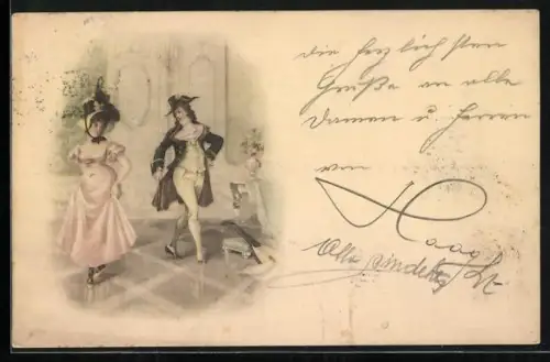 AK Feines Paar kurz vor dem Tanz