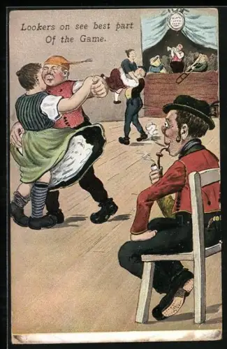 AK Pipe smoking voyeur enjoys the ball room view, Lookers on the the best part of the Game