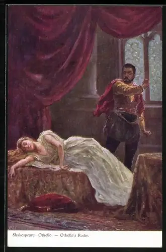 Künstler-AK Shakespeare, Szene aus Othello, Othello`s Rache