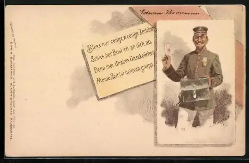 AK Postbote stellt einen Brief zu