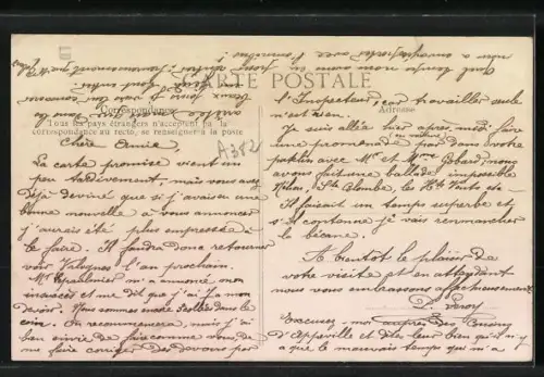 AK Jules Barbey d’Aurevilly im Portrait mit einer Huldigung