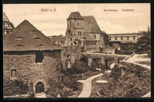 AK Halle a. S., Moritzburg, Landseite