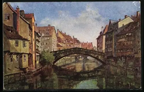 Künstler-AK Nürnberg, Fleischbrücke