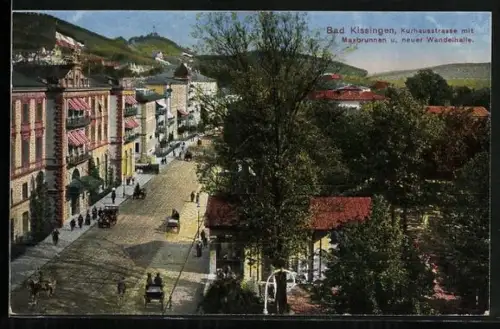 AK Bad Kissingen, Kurhausstrasse, Maxbrunnen, neue Wandelhalle