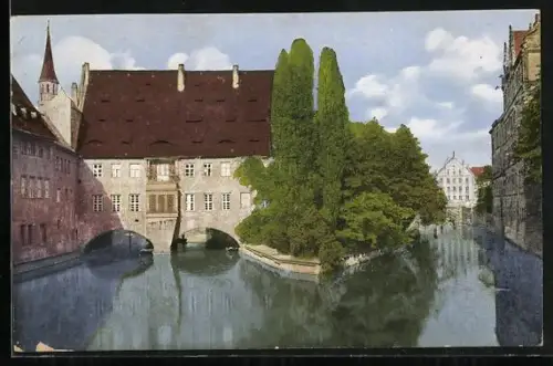 AK Nürnberg, Blick von der Museumsbrücke