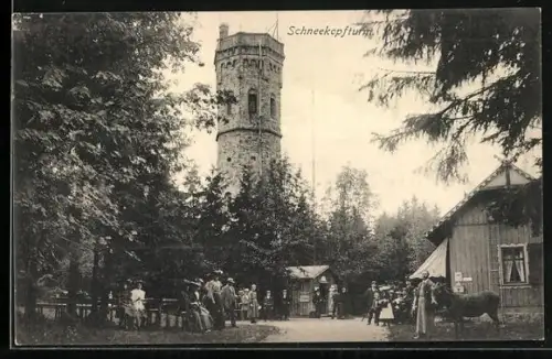 AK Schneekopf, Schneekopfturm mit Gasthaus
