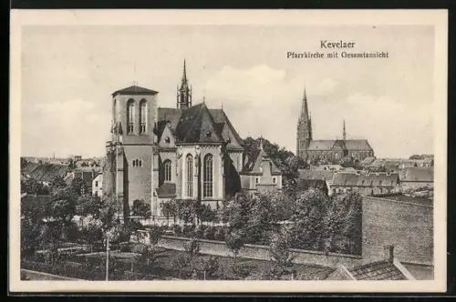 AK Kevelaer, Pfarrkirche mit Gesamtansicht