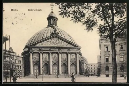AK Berlin, Hedwigskirche, Unter den Linden