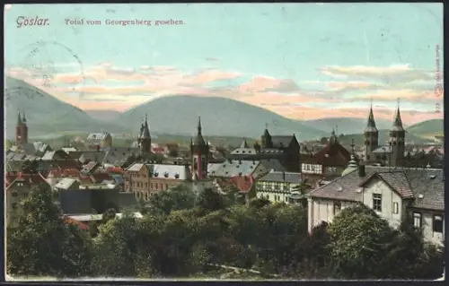 AK Goslar, Totalansicht vom Georgenberg