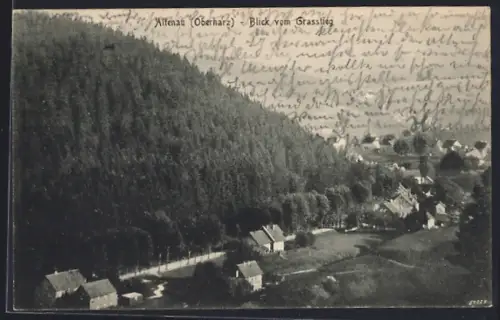 AK Altenau /Oberharz, Blick vom Grasstieg auf den Ort