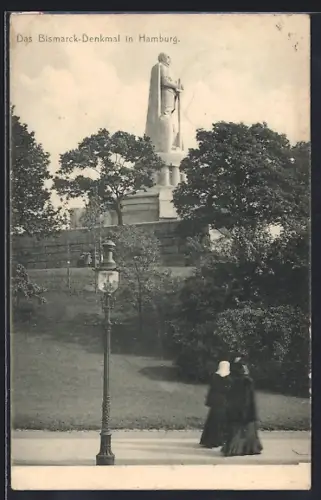 AK Hamburg-St.Pauli, Bismarck-Denkmal