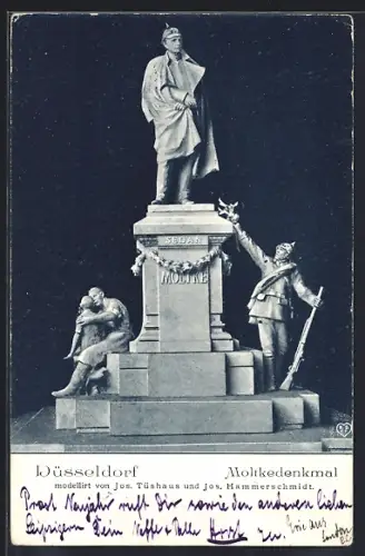 AK Düsseldorf, Moltkedenkmal, Modell