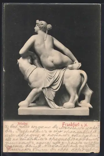 AK Frankfurt-Ostend, Ariadne-Skulptur