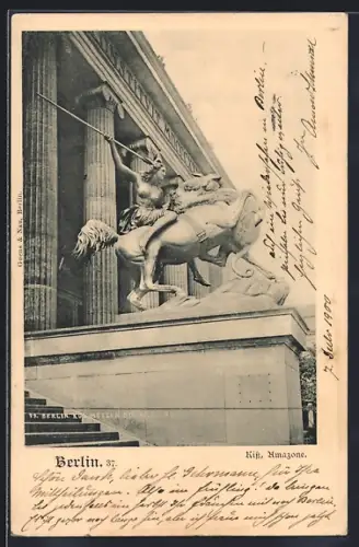 AK Berlin, Altes Museum, Reiterstandbild Amazone
