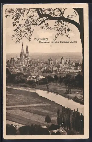 AK Regensburg, Panorama von den Winzerer Höhen