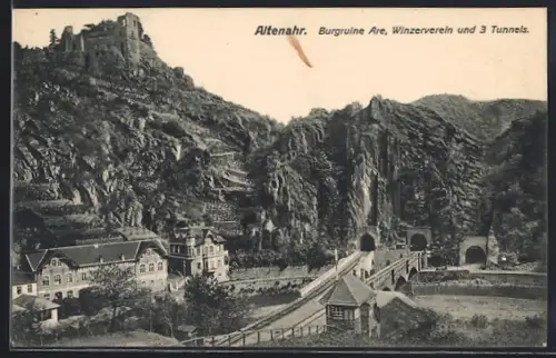 AK Altenahr, Burgruine Are, Winzerverein, 3 Tunnels