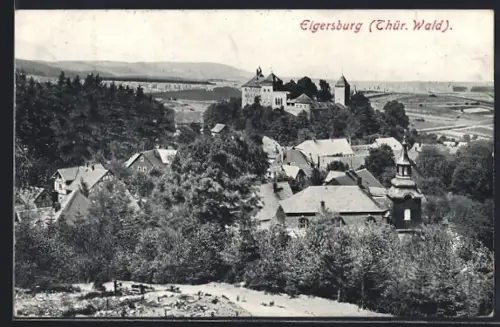 AK Elgersburg /Thür. Wald, Schloss, Kirche, Ortsansicht
