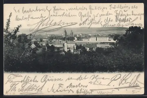 AK Hameln, Stadtansicht mit Kirche und Kloster