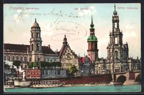 AK Dresden, Ständehaus, Königliches Schloss, Katholische Hofkirche
