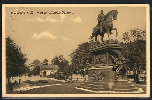 AK Karlsruhe i. B., Kaiser Wilhelm-Denkmal