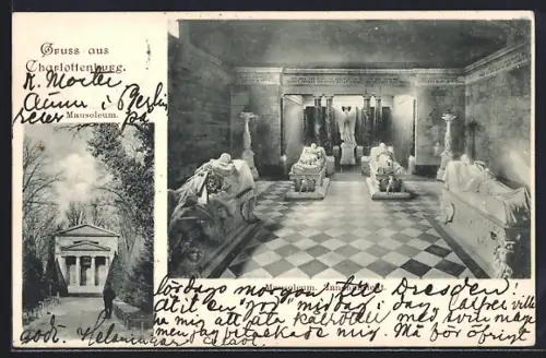 AK Charlottenburg /Berlin, Mausoleum, Innenansicht, Aussenansicht