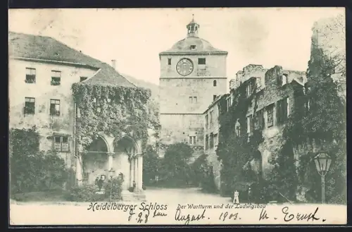 AK Heidelberg, Schloss, Wartturm, Ludwigsbau