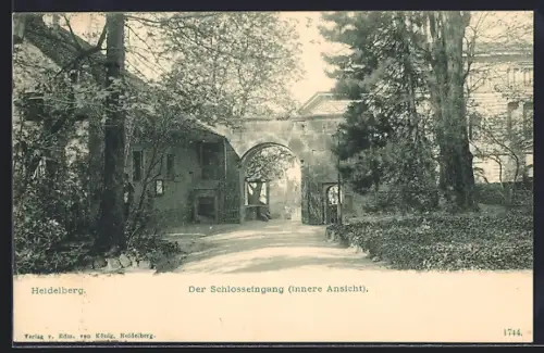 AK Heidelberg / Neckar, Schlosseingang innere Ansicht