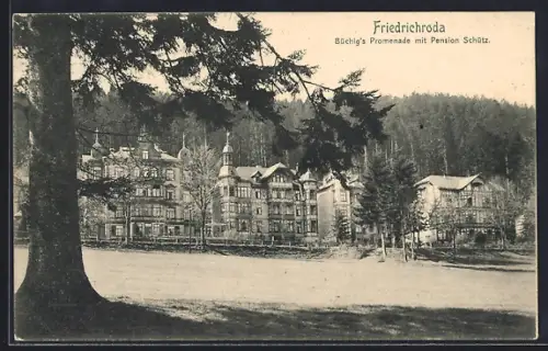 AK Friedrichroda, Büchig`s Promenade, Pension Schütz