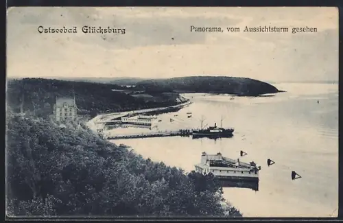 AK Glücksburg, Panorama vom Aussichtsturm gesehen