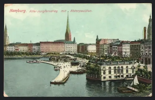 AK Hamburg-Neustadt, Alter Jungfernstieg, Alsterpavillon