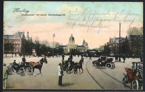 AK Hamburg-Neustadt, Holstenplatz mit neuem Oberlandesgericht