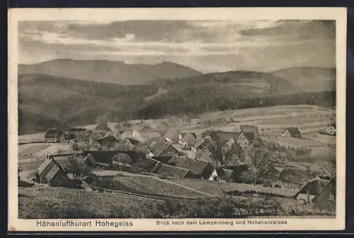 AK Hohegeiss, Blick nach dem Lampersberg und Hoheharzwiese