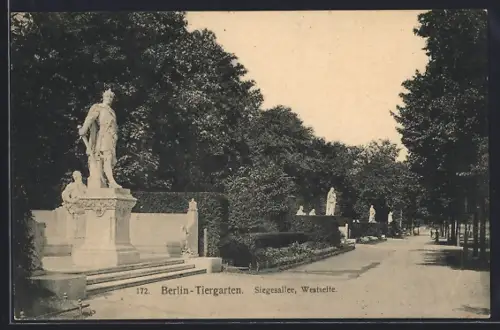 AK Berlin-Tiergarten, Siegesallee, Westseite
